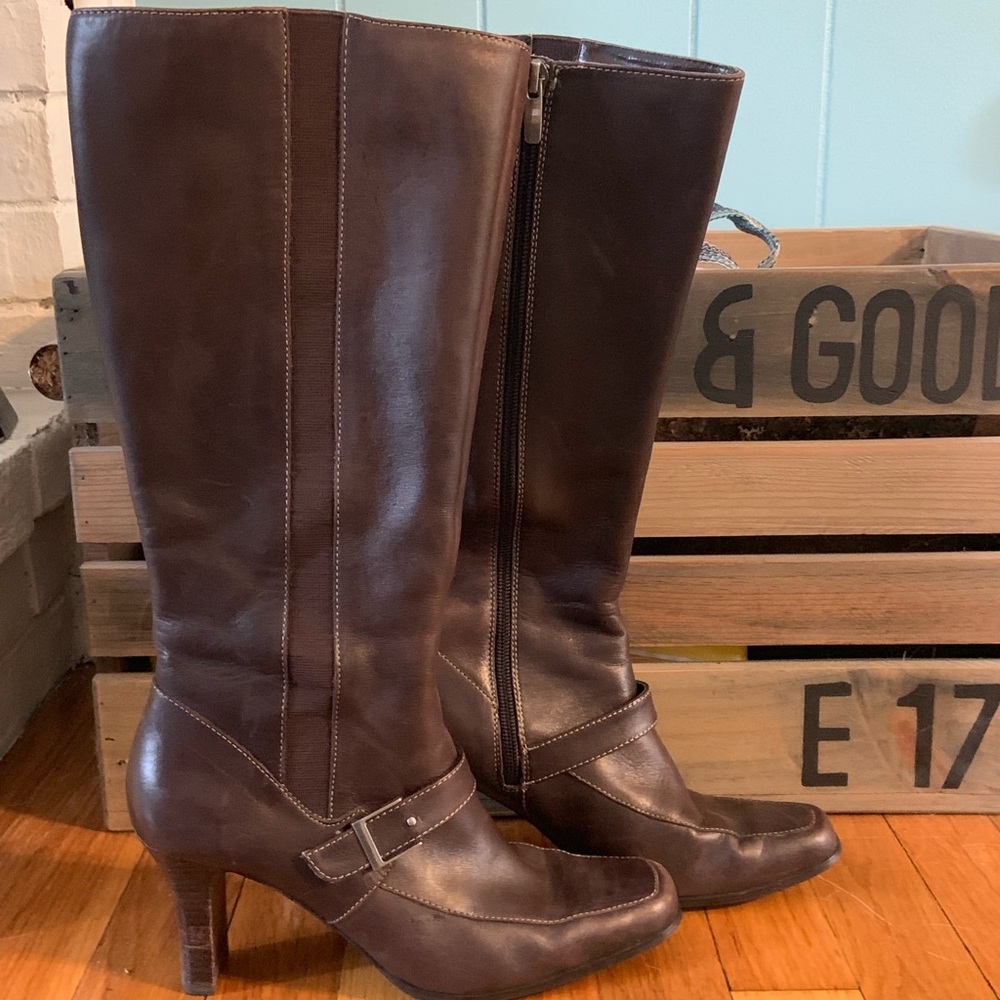 Brown tall boots